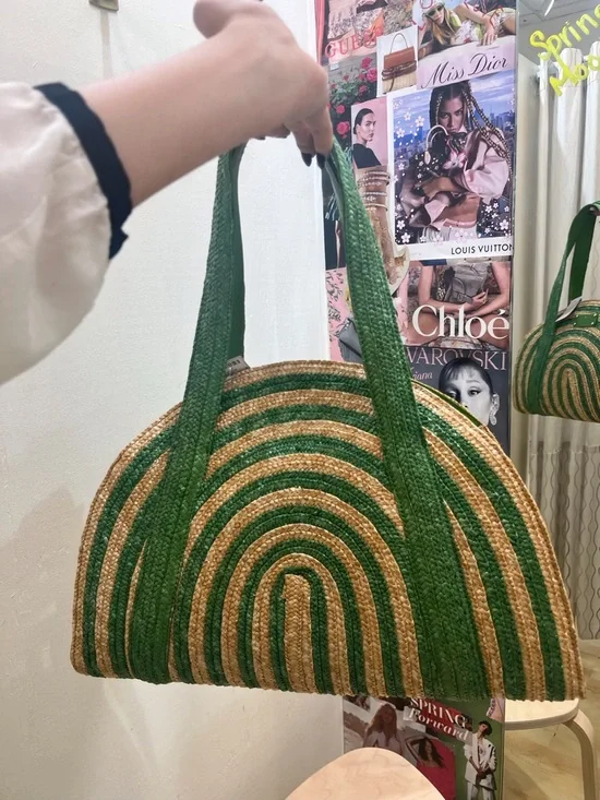 Kate Spade Green Straw Arch Tote - Picture 2 of 7